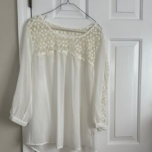 Chic Sheer White Women's Blouse